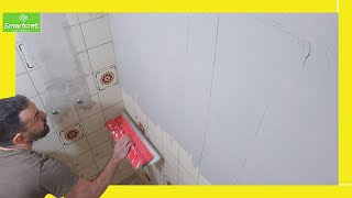 💥🚽 The RENOVATION your bathroom NEEDS How to apply microcement over tiles 💪🔨 [upl. by Esihcoc]