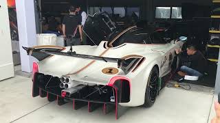 Pagani Huayra R US debut startup and revving [upl. by Danila]