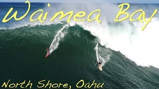 Big Surf At Waimea Bay Live From The Drone  December 5 2018 [upl. by Ennaharas]