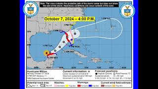 Hurricane Milton October 7 2024 400 PM Update  Cat 5  180 MPH Winds  WNW of Progreso Mexico [upl. by Eneliak472]