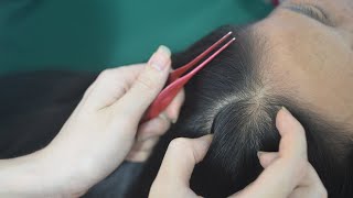 ASMR No Talking Hair Play Hair Parting Intense Hair Combing Real Person For Anxiety Relief [upl. by Amaty]