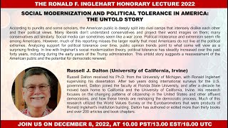 Social Modernization and Political Tolerance in America The Untold Story Russell J Dalton [upl. by Yrellih]