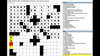 Los Angeles Times LAT Crossword Puzzle 10192024 [upl. by Nepsa]