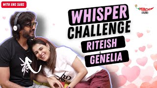 Riteish amp Genelia play Whisper Challenge 😂  VED  Gaurav [upl. by Themis]