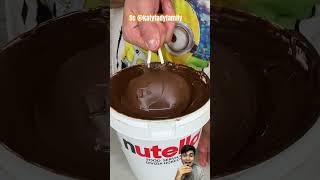 COKLATNYA NEMPEL ⁉️ katyfadyfamily nutella food choclet [upl. by Ursal]