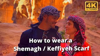 How to wear a Shemagh Keffiyeh Middle Eastern Scarf For Men and Woman [upl. by Amethyst]