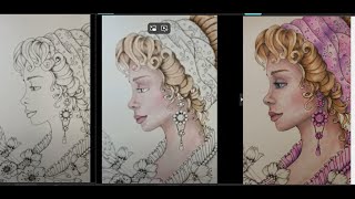 Real time coloring with watercolor pencils [upl. by Perrie]