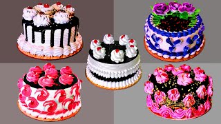 5 Amazing Cake Making Simple Design At home Only Five Minutes 🙌 [upl. by Divadnoj730]