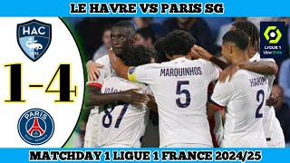 LE HAVRE VS PSG  Matchday 1 Ligue 1 France 202425 [upl. by Endora339]