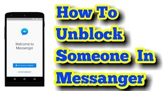 How do I unblock someone On Facebook Messenger [upl. by Ivers697]