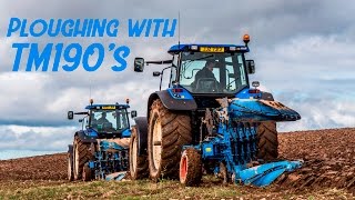 Ploughing with 2 New Holland TM190s [upl. by Nerhe]