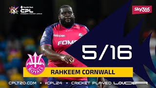 Rahkeem Cornwalls AMAZING FiveWicket Haul  CPL 2024 [upl. by Ihtraa]