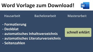 Einfache WordVorlage für deine Hausarbeit Bachelorarbeit Masterarbeit  Erklärung und Download [upl. by Adlaremse]