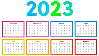 Calendario 2023 para imprimir [upl. by Alokin566]