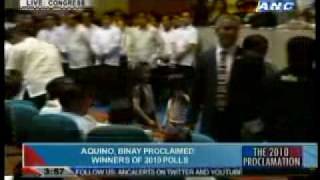 Noynoy Aquino and Jejomar Binay Proclamation June 09 2010 Part 22 President Vice Elect [upl. by Hairu16]