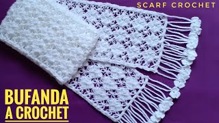 Hermosa Bufanda Tejida a Crochet Paso a PasoHow to Crochet Scarf for WomanChalina a Ganchillo [upl. by Iztim]