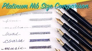 Platinum Fountain Pen Nib Comparison [upl. by Airekal]