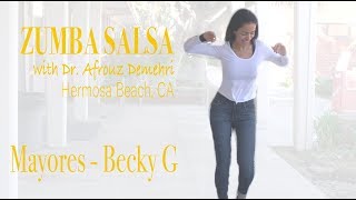 Zumba Reggaeton with salsa  Mayores Becky G [upl. by Ahsiemal233]