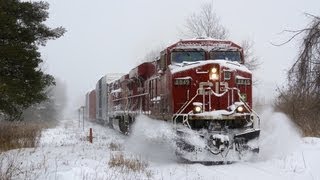 CP Trains in a Snow Storm HD [upl. by Pammy677]