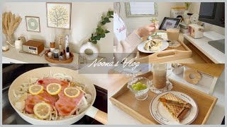 Daily vlog🌿 enjoy me time cook lemon steak baked donuts cleaning room productive morning☕️🥞 [upl. by Caffrey663]