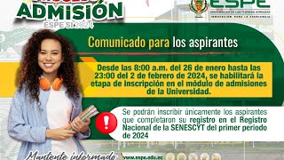 Tutorial de Inscripciones para la Universidad de las Fuerzas Armadas ESPE 2024 1S [upl. by Orianna]