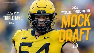 Draft Triple Take Steelers 2024 ThreeRound Mock Draft 20  Pittsburgh Steelers [upl. by Maxey]