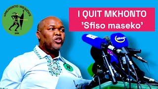 MKHONTO WE SIZWE SECRETARY GENERAL DR SFISO MASEKO QUIT THE PARTY [upl. by Ardnuahsal206]