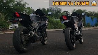 190MM Tyre On R15 v3 Vs 140MM Stock Tyre Looks Comparison 🔥  Removed Tyre Hugger Of My R15 v3 😍 [upl. by Anasor]