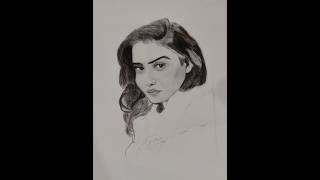 Mamitha Baiju portrait 🥰 l how to draw free hand sketching how to draw actress photo [upl. by Len]