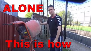 HOW TO SET UP A CEMENT MIXER WHEN ON YOUR OWN [upl. by Charil8]