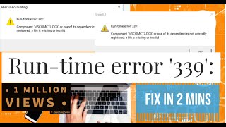 Runtime error 339  MSCOMCTLOCX  Fix in 2 mins [upl. by Pinsky380]