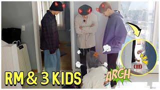 Namjoon And His 3 Annoying Kids  RM Vs MaknaeLine [upl. by Aehtla369]