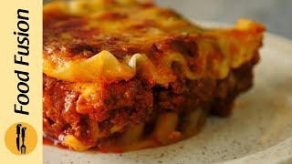 Lasagne with Homemade Ricotta Cheese Recipe By Food Fusion [upl. by Jaquelin]