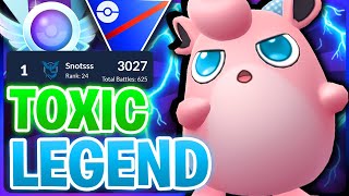 TOXIC WIGGLYTUFF TEAM HITS RANK 1 IN THE WORLD IN THE OPEN GREAT LEAGUE  GO BATTLE LEAGUE [upl. by Uyerta]