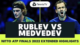 Daniil Medvedev vs Andrey Rublev THRILLING Encounter  Nitto ATP Finals 2022 Extended Highlights [upl. by Crutcher]