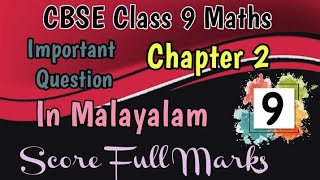 Class 9 Maths Chapter 2 Polynomials Important Question In Malayalam Exam Special [upl. by Nananne518]