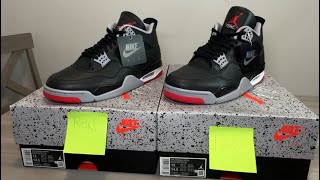 REAL vs FAKE Jordan 4 Bred Reimagined comparison video [upl. by Akcired]