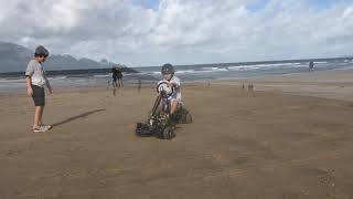 Hoverkart 4x4  biboard on a sandy beach powered by 2 hoverboards [upl. by Lenette36]