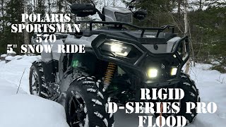 2021 Sportsman 570 slow winter ride in the dark Raw GoPro [upl. by Erdreid]