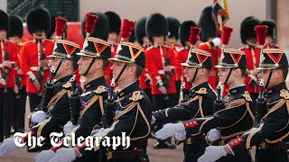 UK and French troops swap roles for Changing of the Guard ceremonies [upl. by Devina759]