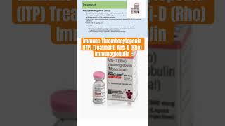 Immune Thrombocytopenia ITP Treatment AntiD Rho Immunoglobulin immunethrombocytopenia itp [upl. by Sualk]