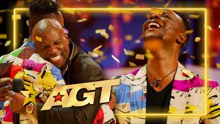 Dreams Come True Comedian Wins The GOLDEN BUZZER from His HERO on Americas Got Talent [upl. by Duma120]