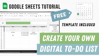 Task Planner Spreadsheet  Digital TODO LIST TUTORIAL  Google Sheets Template  FREE template [upl. by Eleonora]