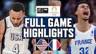 USA vs FRANCE  Olympics Full Gold Medal Game Highlights  Paris 2024 Mens Basketball [upl. by Lim]