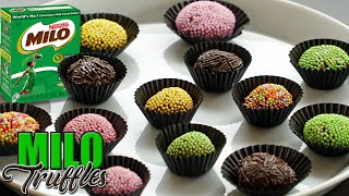 Milo Truffles  Brigadeiro Recipe  Brazilian Truffles  Condensed Milk Chocolate Truffles [upl. by Eneloc]