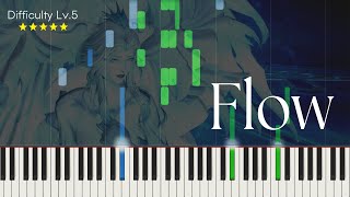 Flow  FFXIV ENDWALKER Piano Cover Tutorial [upl. by Gnahc39]