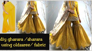 DIY GhararSharara Cutting and Stitching  Gharara EASY makingLatest Sharara Dress [upl. by Ahsika]