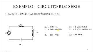 ELETROTÉCNICA CA  CIRCUITO RLC SÉRIE  CÁLCULO DE CORRENTE E TENSÃO [upl. by Stanwin413]