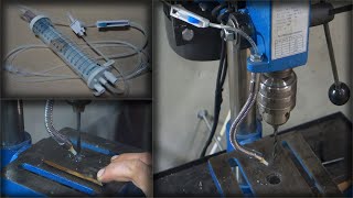 DIY  Drill Press Coolant System from medical INFUSION hose [upl. by Ellenwad]