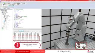 Robot Melfa programming – Lesson 46 Advanced program [upl. by Cormick]